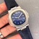 New Patek Philippe Nautilus Watch SS Gray Dial Black Leather Band (2)_th.jpg